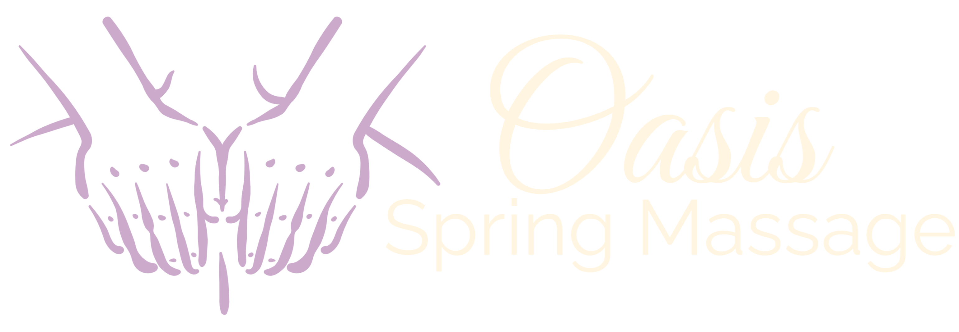 Oasis Spring Massage Logo - Horizontal - Transparent BG (For Dark BGs)